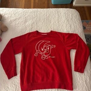 Glossier Bold Red Sweatshirt with Graphic